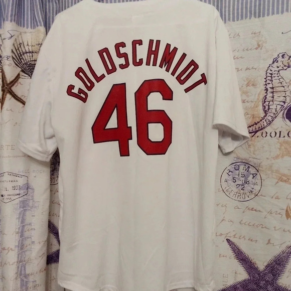 Paul Goldschmidt St Louis Cardinals Jersey SGA White Short Sleeve Men XL - Picture 2 of 8